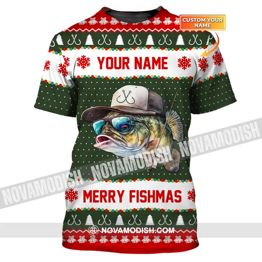 Custom Unisex Shirt Merry Fishmas T-Shirt Christmas Hoodie For / S