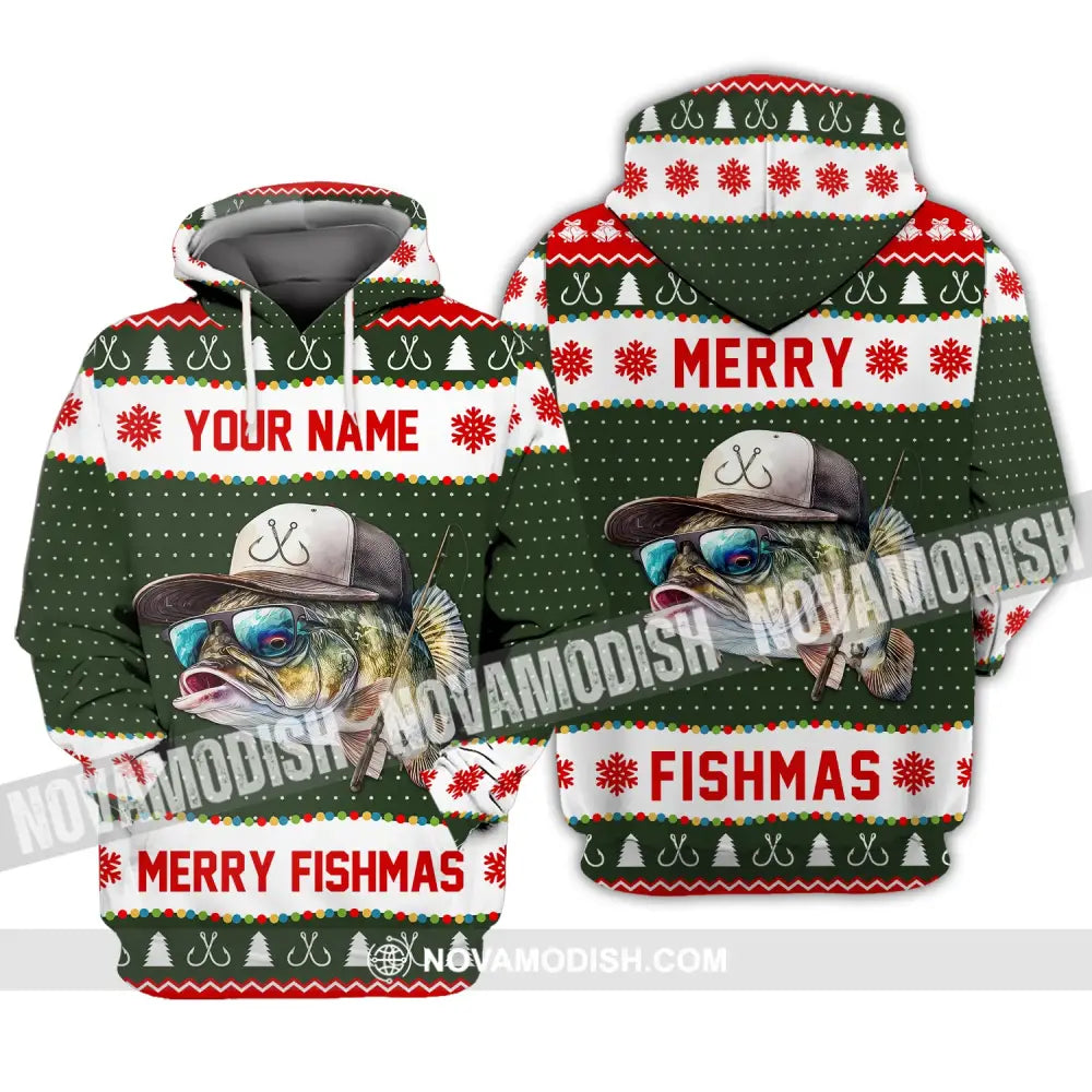 Custom Unisex Shirt Merry Fishmas T-Shirt Christmas Hoodie For / S
