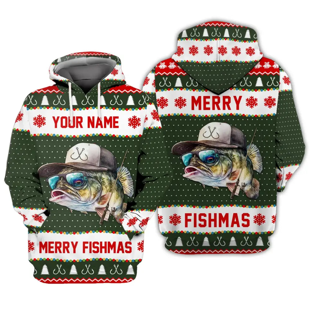 Custom Unisex Shirt Merry Fishmas T-Shirt Christmas Hoodie For / S