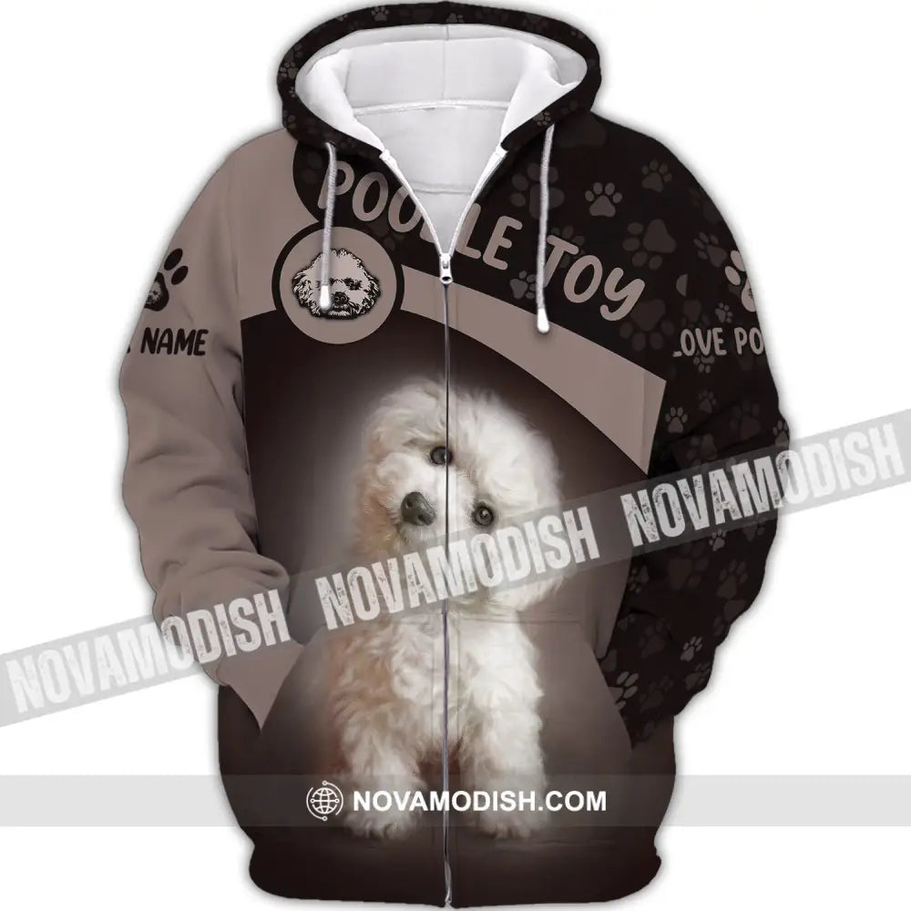 Custom Unisex Shirt Poodle Toy T-Shirt For Pet Lovers Zipper Hoodie / S