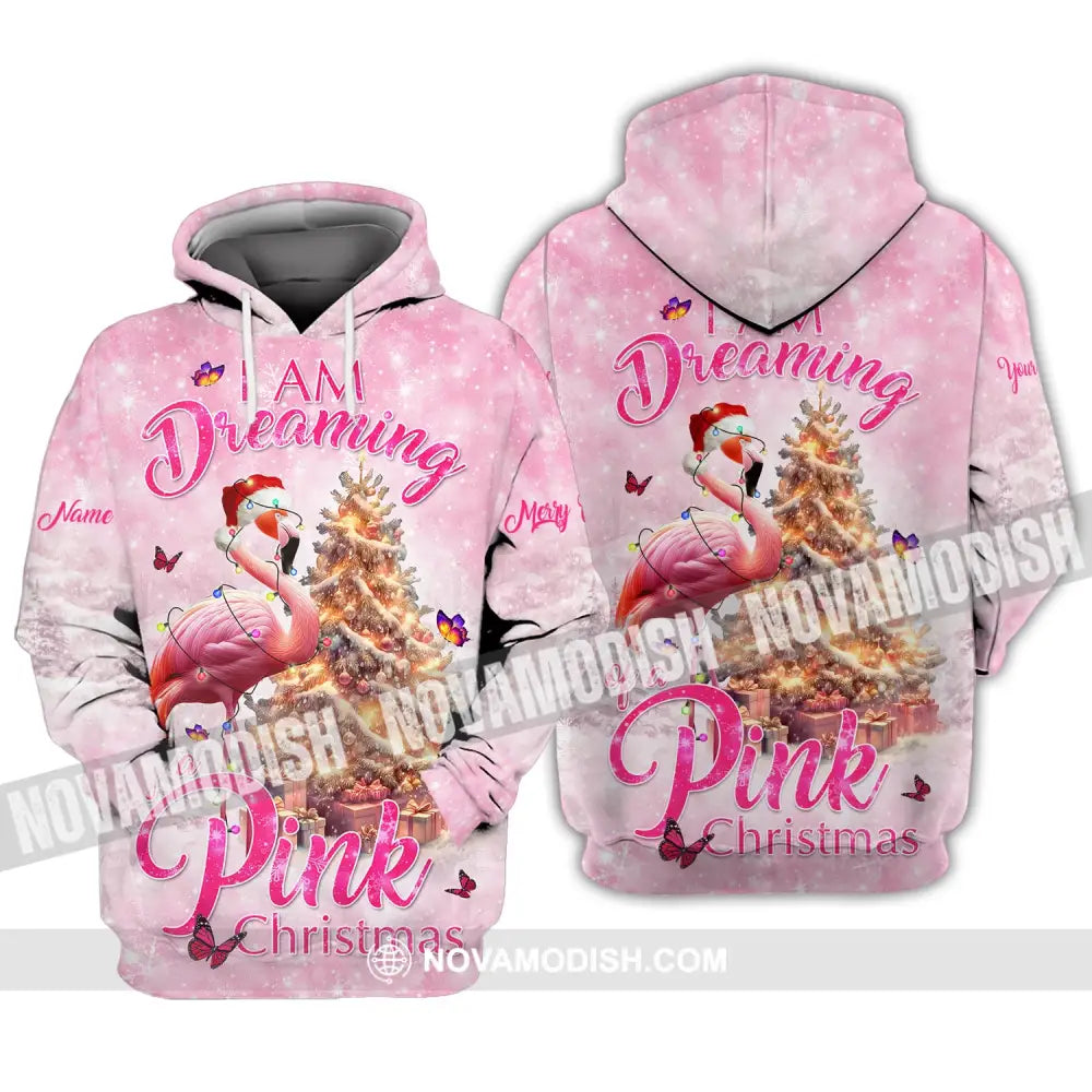 Custom Woman Shirt Flamingo Christmas Hoodie For / S T-Shirt