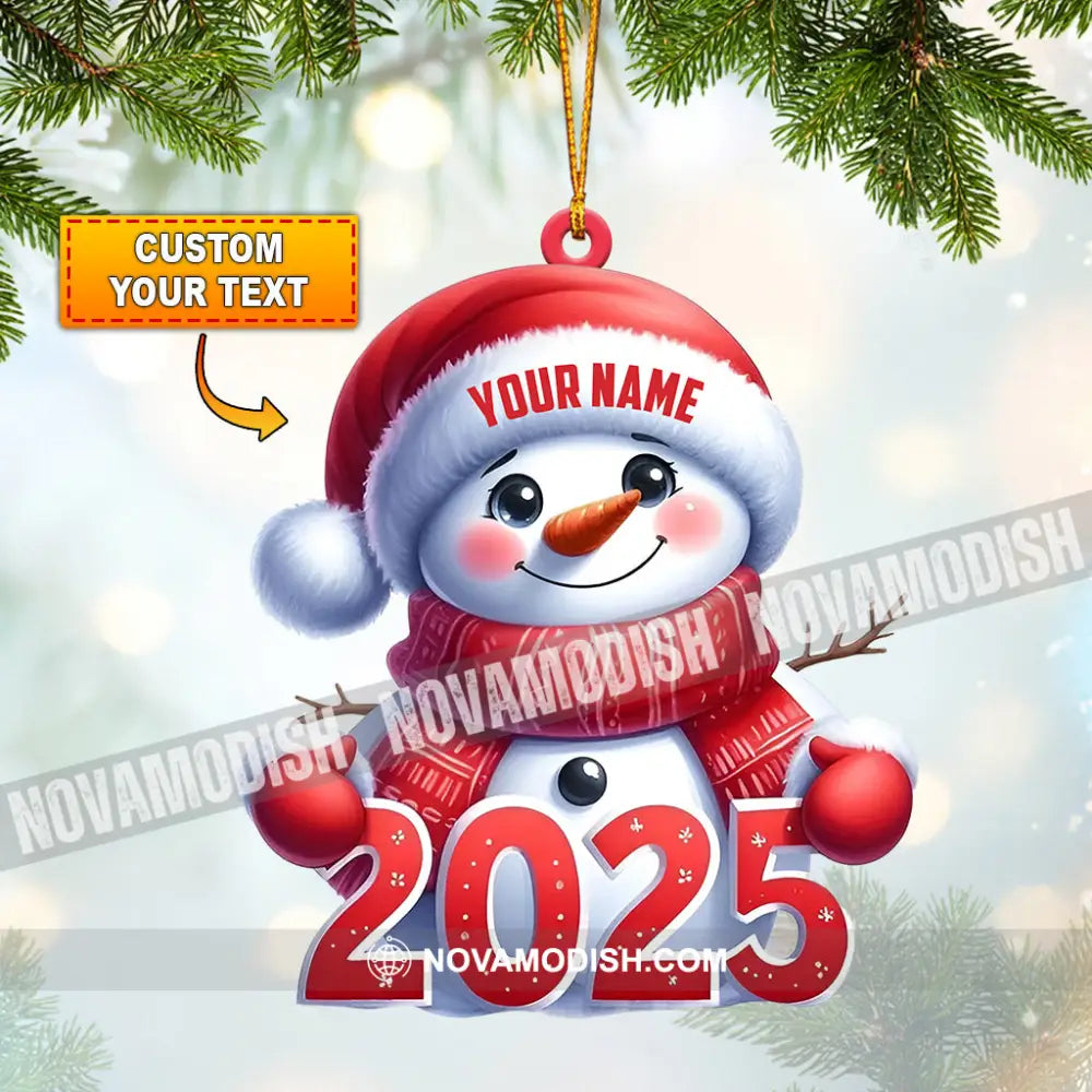 Cute Snowman 2025 Christmas Ornament Personalized 3.54’’ / 1