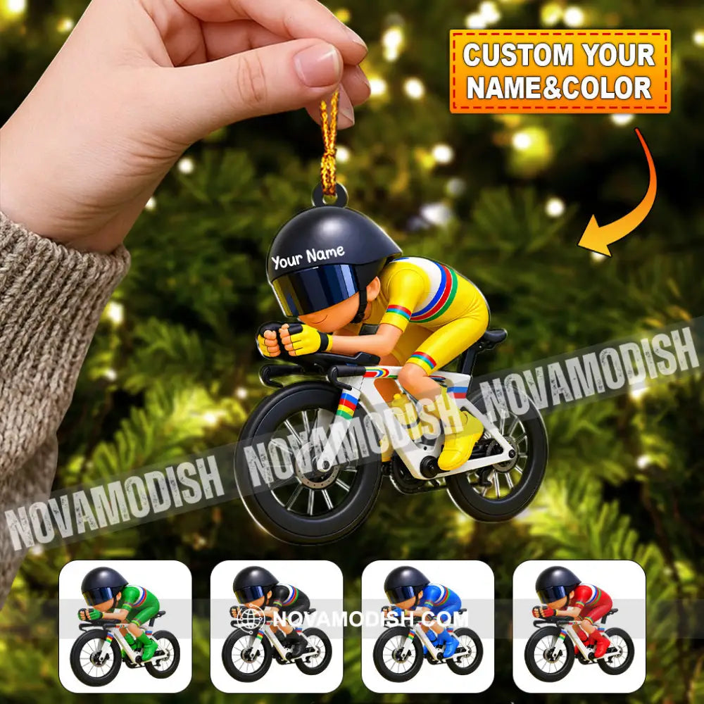 Cycling Home Decor Christmas Ornament Personalized Ornament - 3.54’’ / 1 Ornament - Ornament