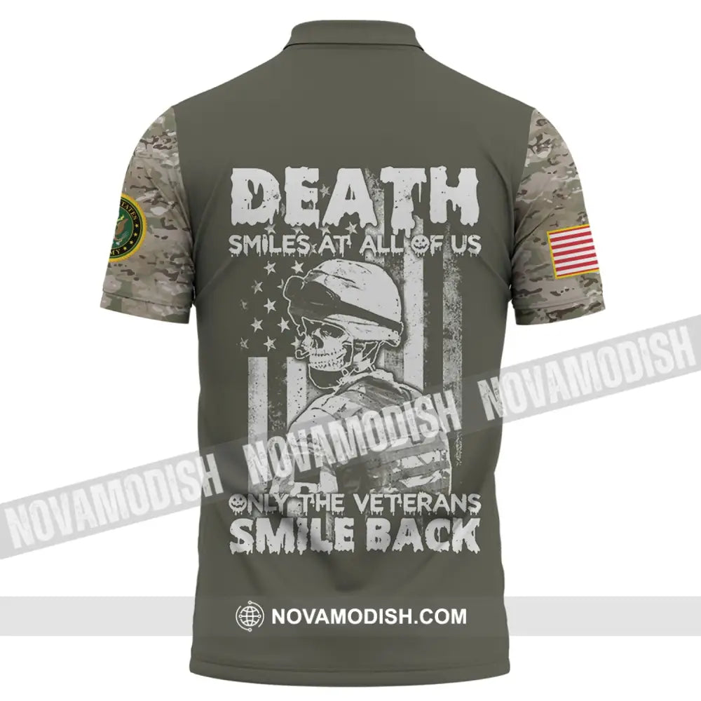 Death Smiles At All Of Us - Only The Veterans Smile Back Customized U.s. Veteran Polo Shirt Gift