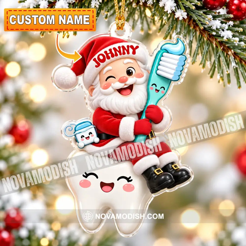 Dentist Santa Home Decor Christmas Ornament Personalized Ornament - 3.54’’ / 1 Ornament - Ornament