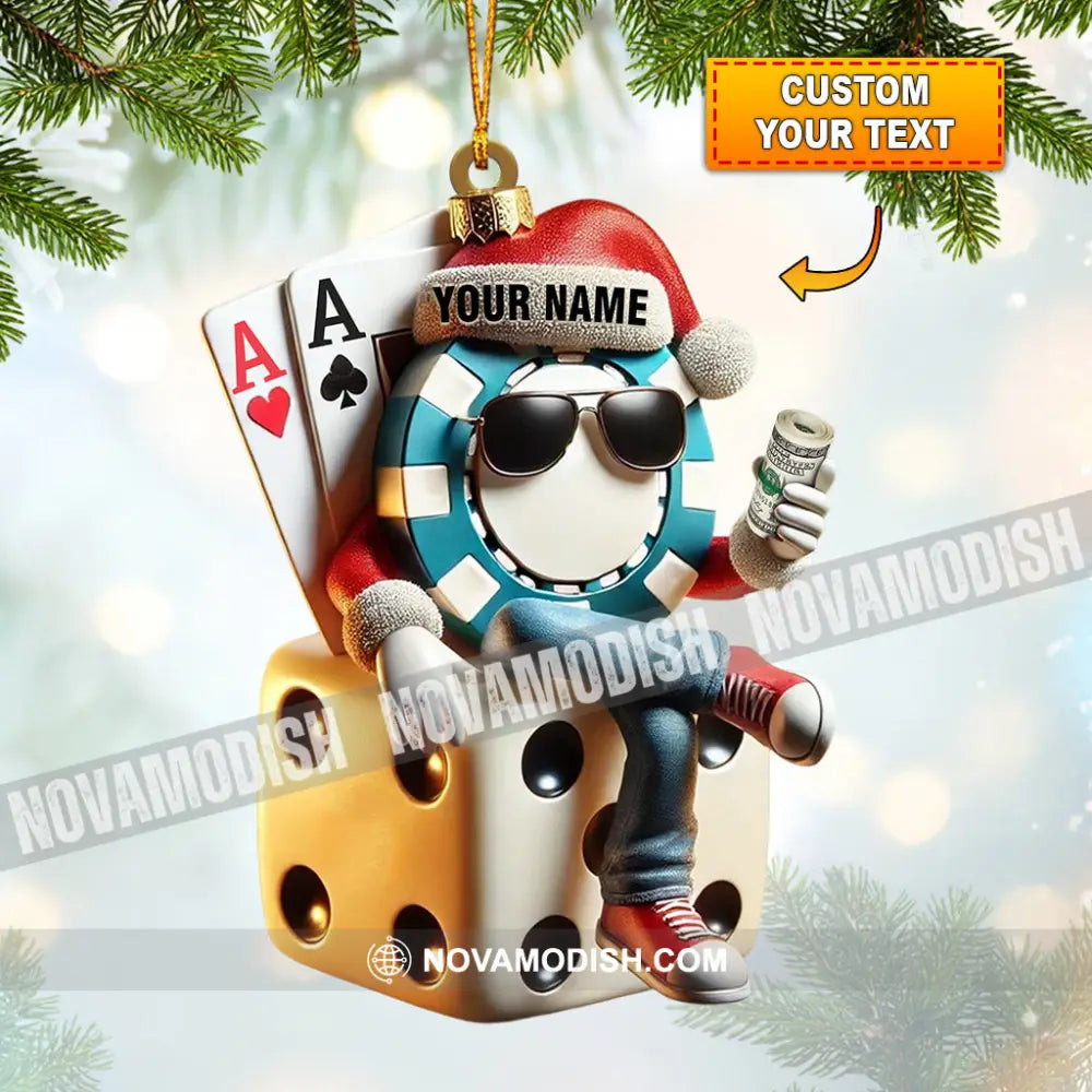 Dice Home Decor Christmas Ornament Personalized 3.54’’ / 1