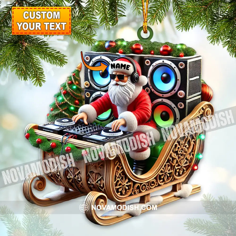 Dj Santa Christmas Ornament Personalized 3.54’’ / 1