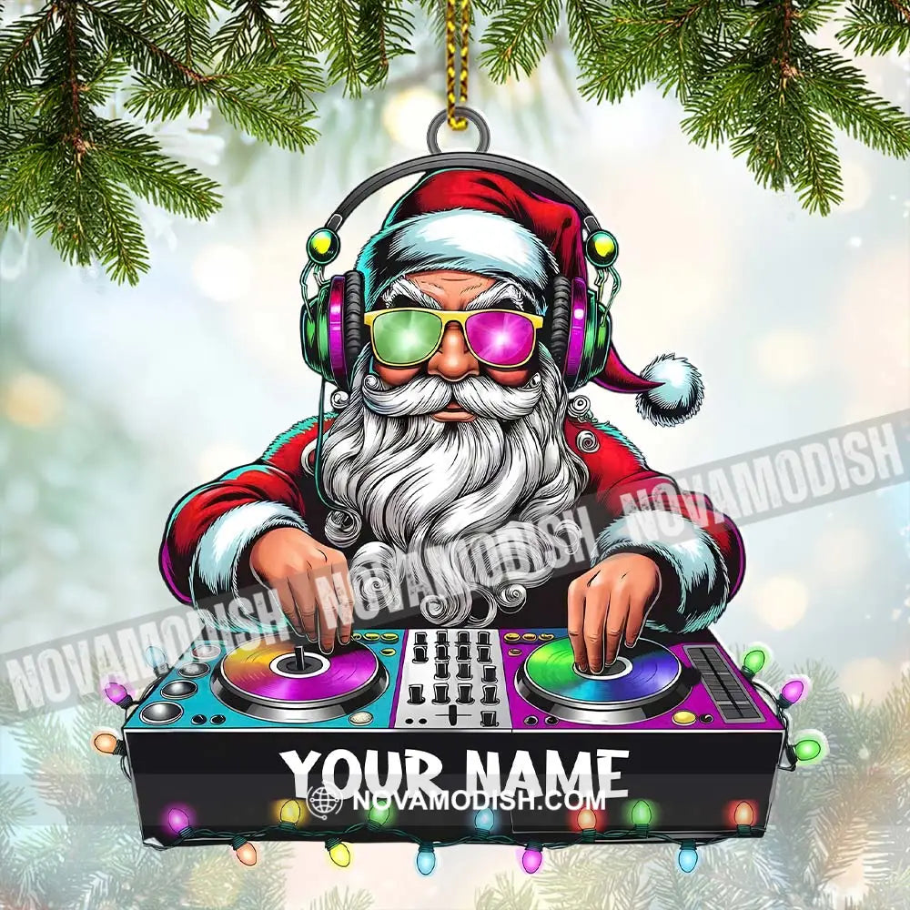 Dj Santa Ornament Personalized