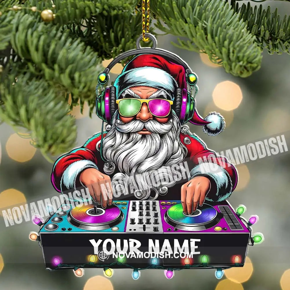 Dj Santa Ornament Personalized