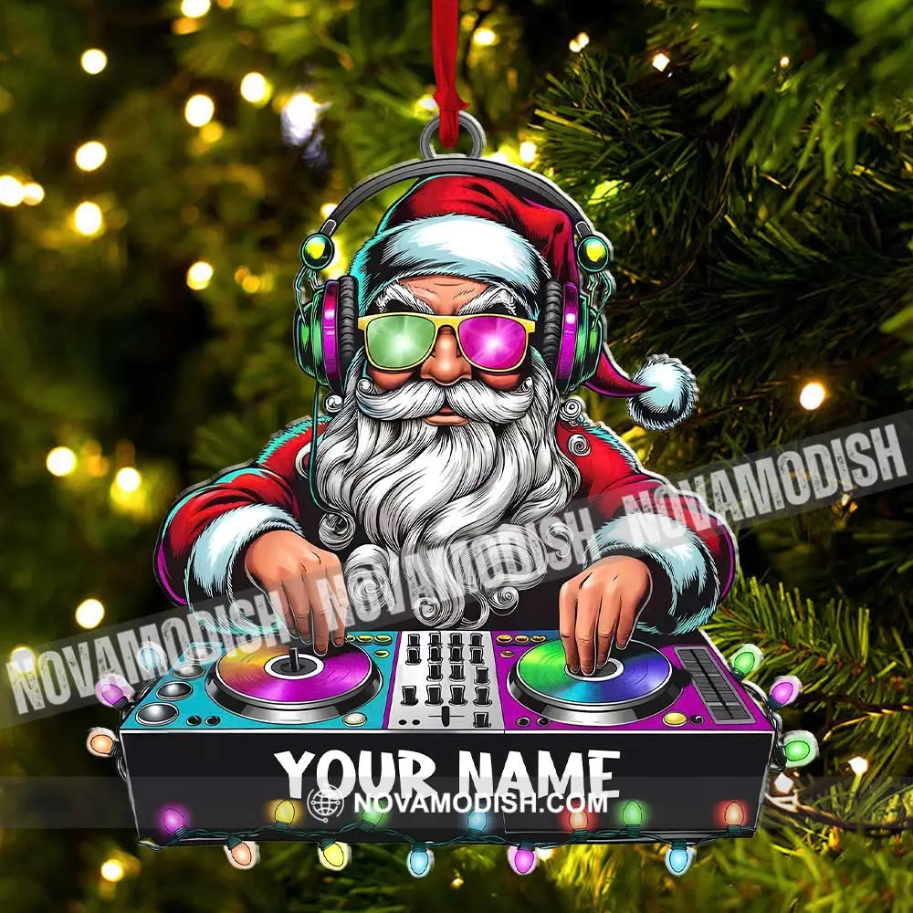 Dj Santa Ornament Personalized