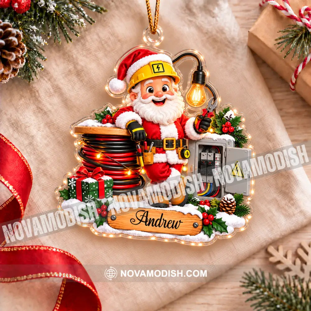Electrician Santa Home Decor Christmas Ornament Personalized Ornament - Ornament