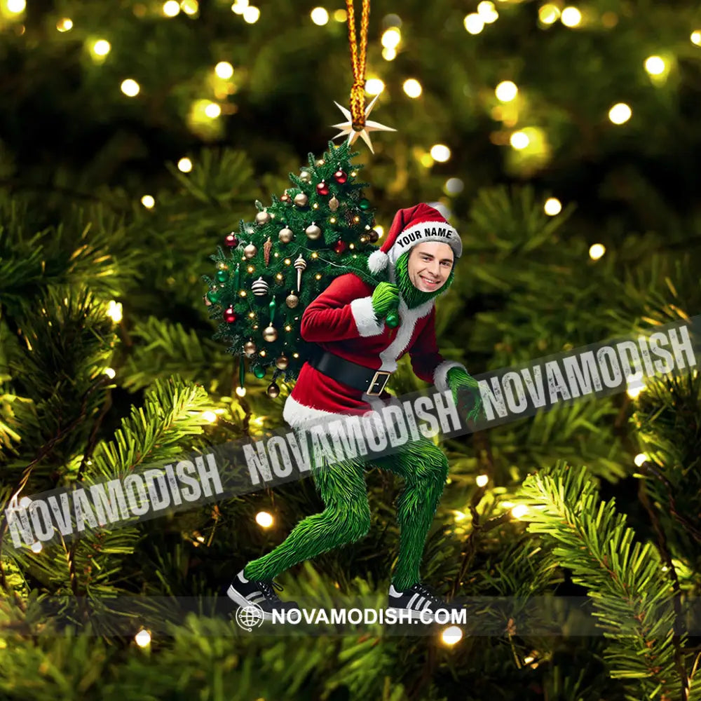 Elf And Christmas Tree Home Decor Ornament Personalized