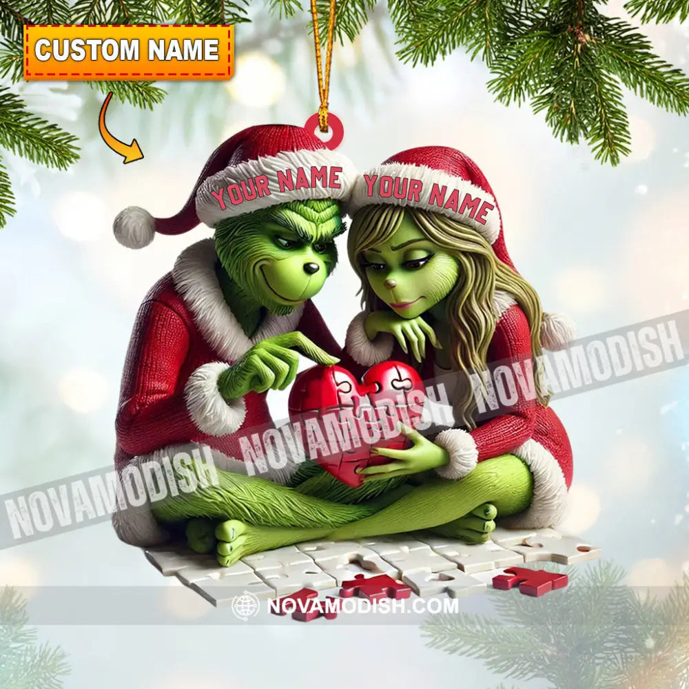 Elf Couple Christmas Home Decor Ornament Personalized 3.54’’ / 1