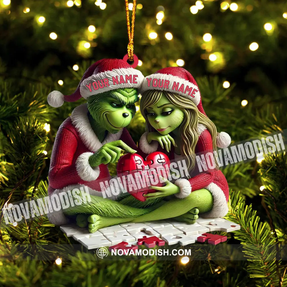 Elf Couple Christmas Home Decor Ornament Personalized