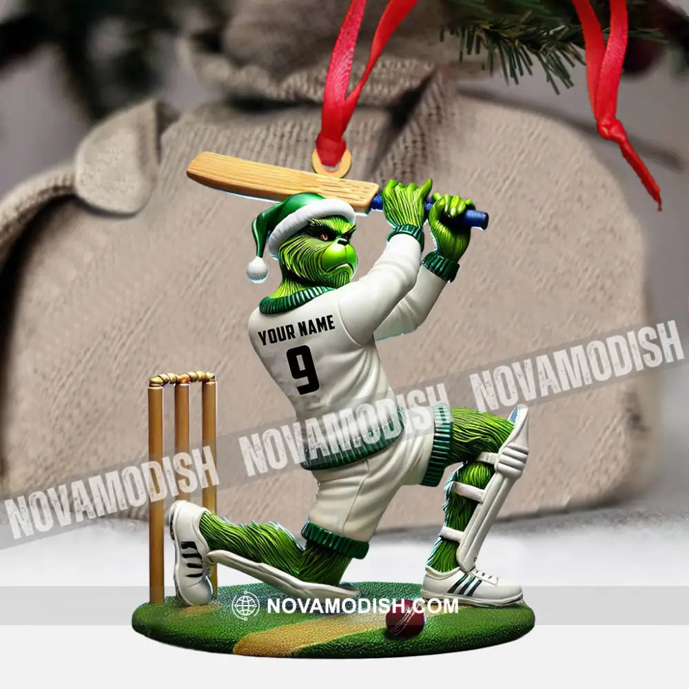 Elf Cricket Ball Christmas Ornament Personalized