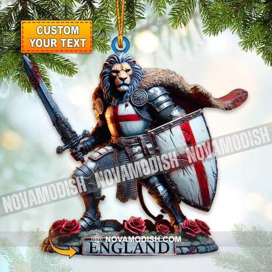 England Lion Warrior Ornament Personalized 3.54’’ / 1