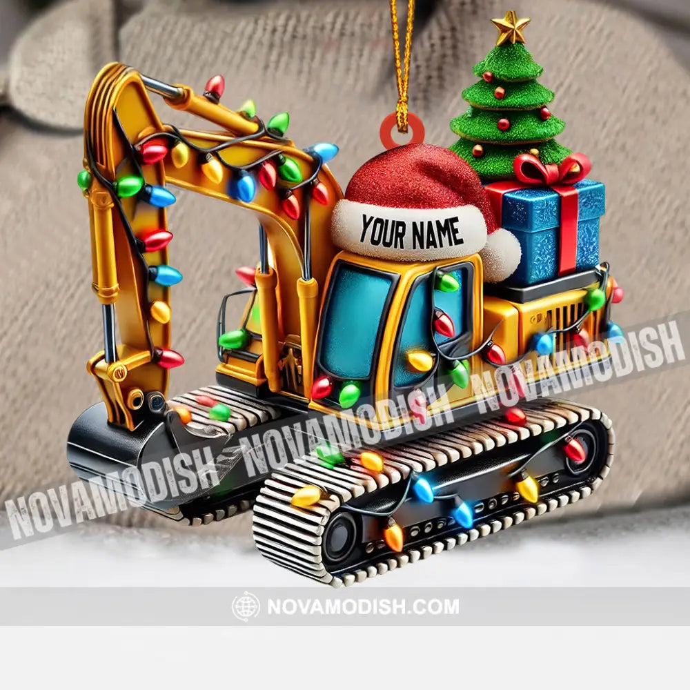 Excavator Decor Christmas Ornament Personalized