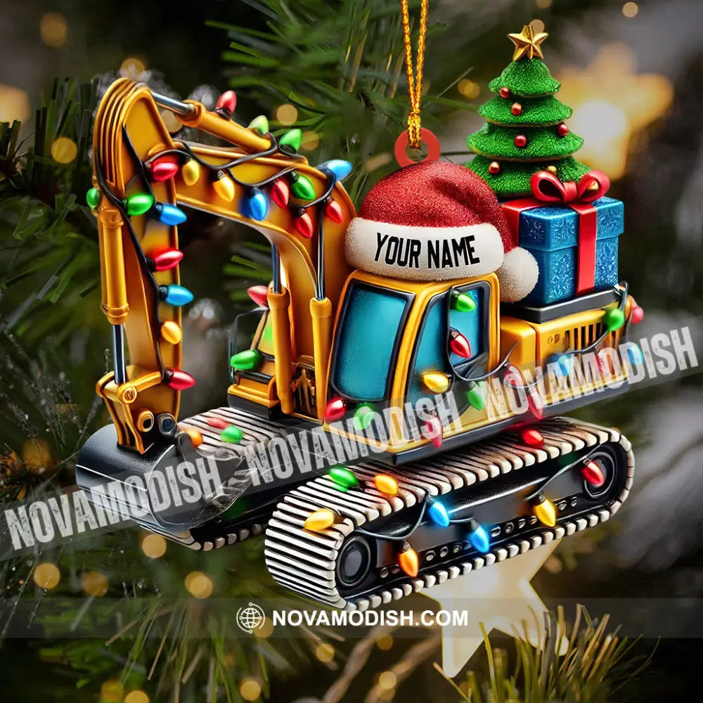 Excavator Decor Christmas Ornament Personalized