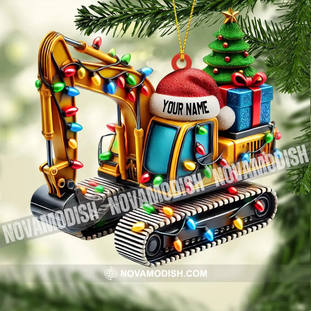 Excavator Decor Christmas Ornament Personalized