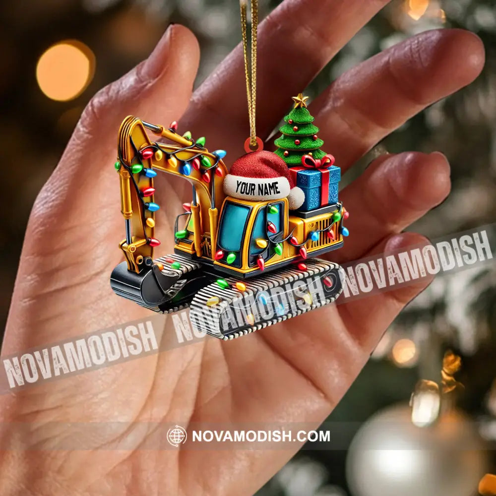 Excavator Decor Christmas Ornament Personalized