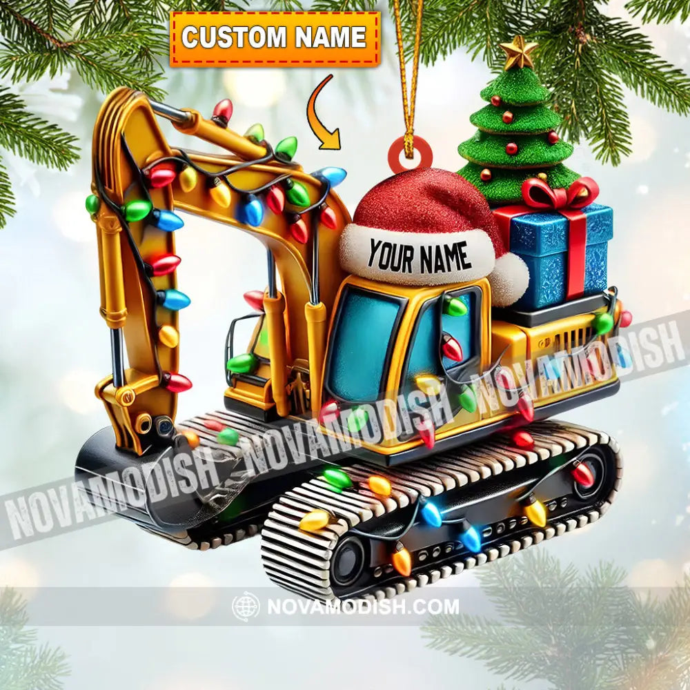 Excavator Decor Christmas Ornament Personalized 3.54’’ / 1