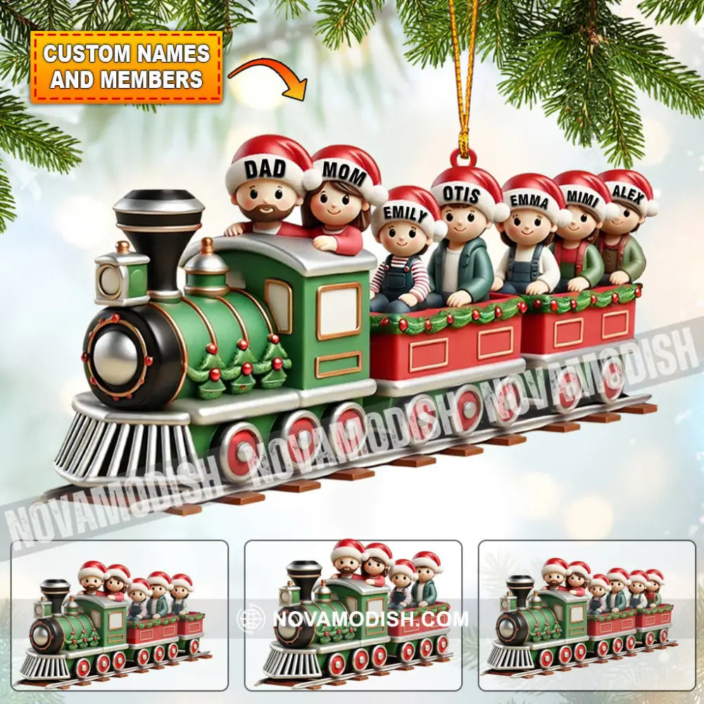 Family Train Home Decor Christmas Ornament Personalized 3.54’’ / 1