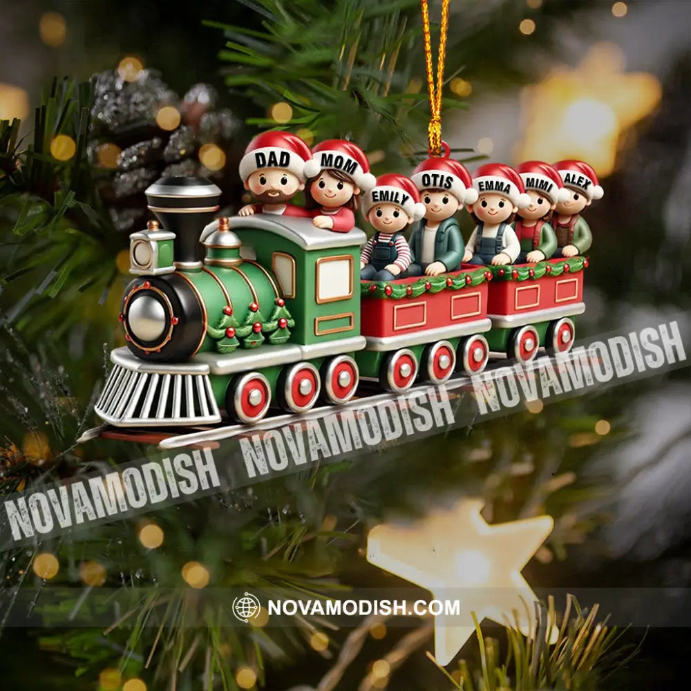 Family Train Home Decor Christmas Ornament Personalized