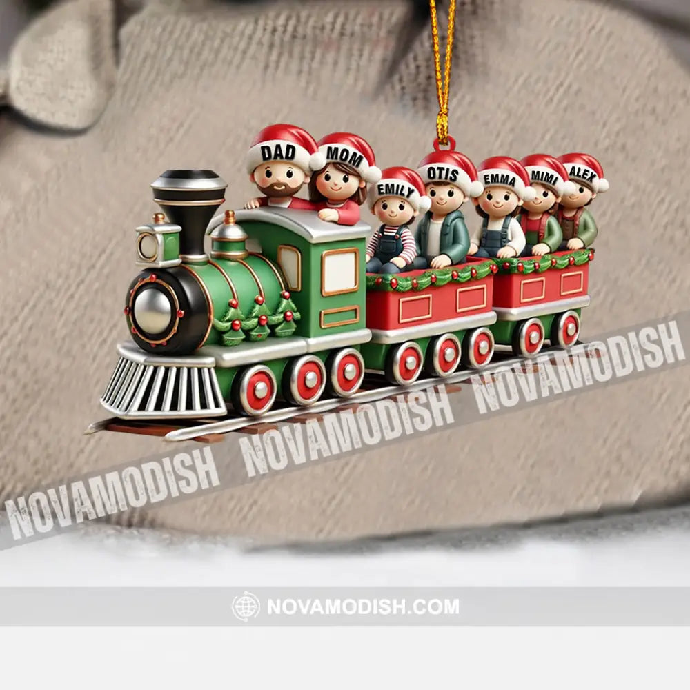 Family Train Home Decor Christmas Ornament Personalized