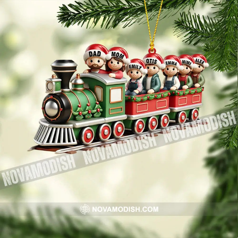 Family Train Home Decor Christmas Ornament Personalized