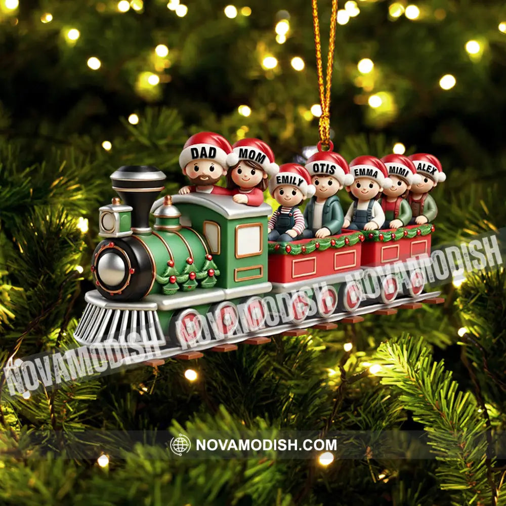 Family Train Home Decor Christmas Ornament Personalized