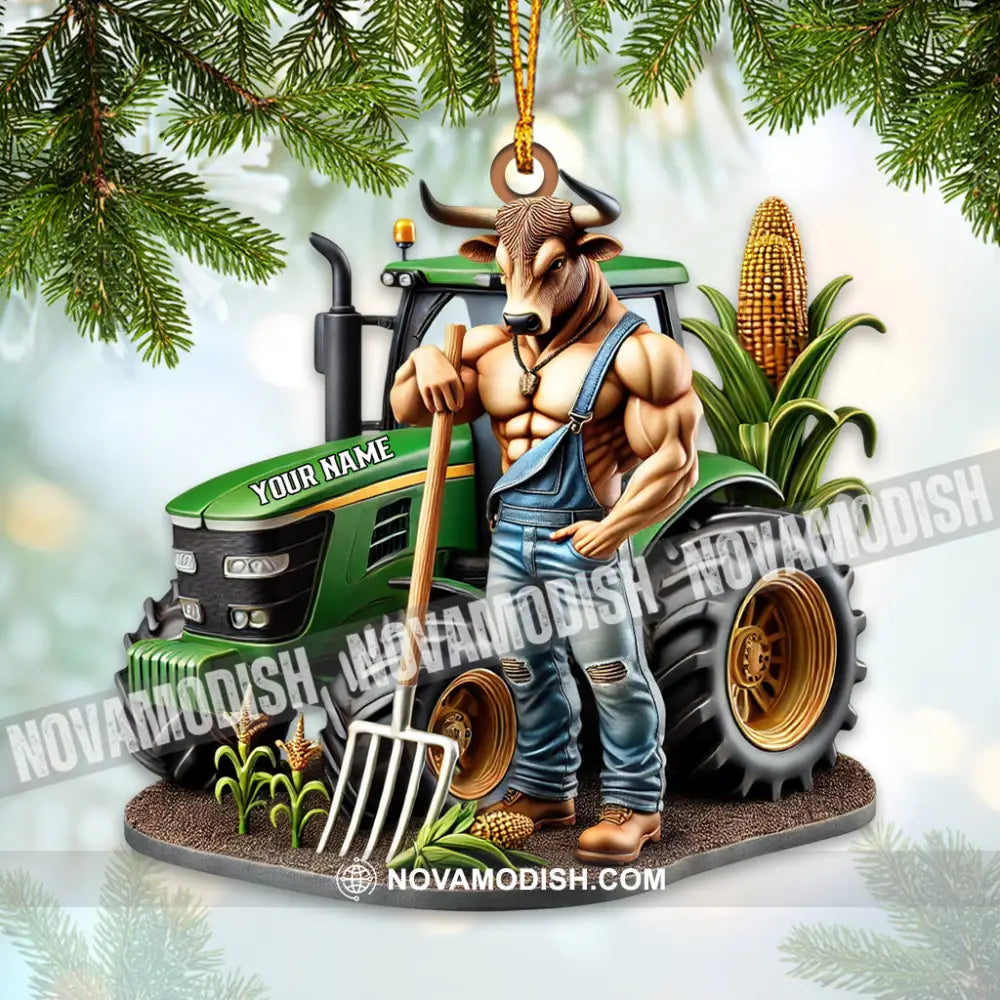 Farmer Decor Christmas Ornament Personalized