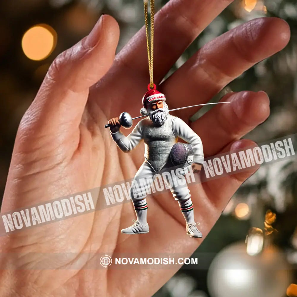 Fencing Christmas Ornament Personalized