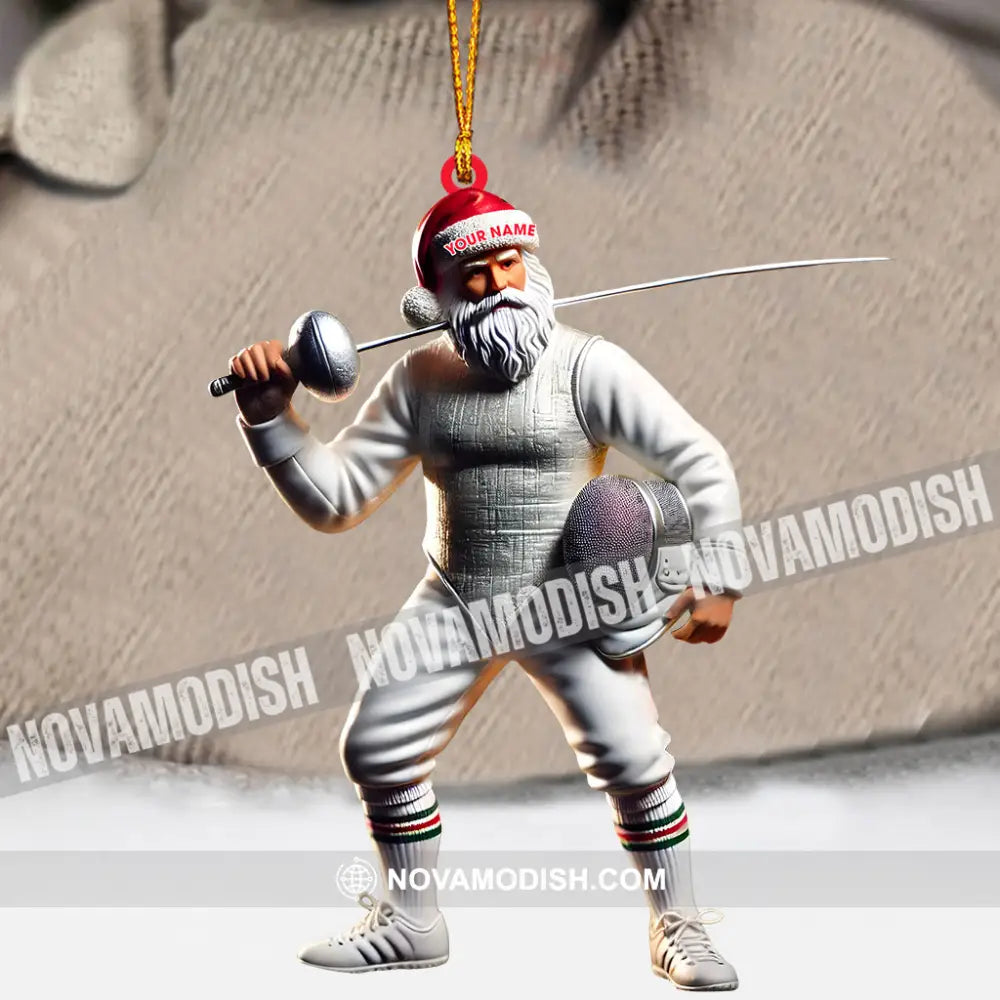 Fencing Christmas Ornament Personalized