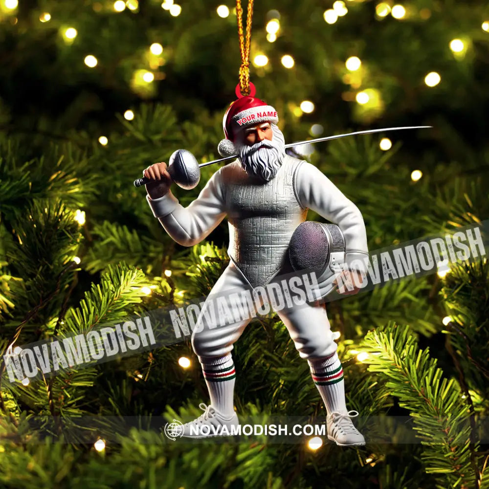 Fencing Christmas Ornament Personalized