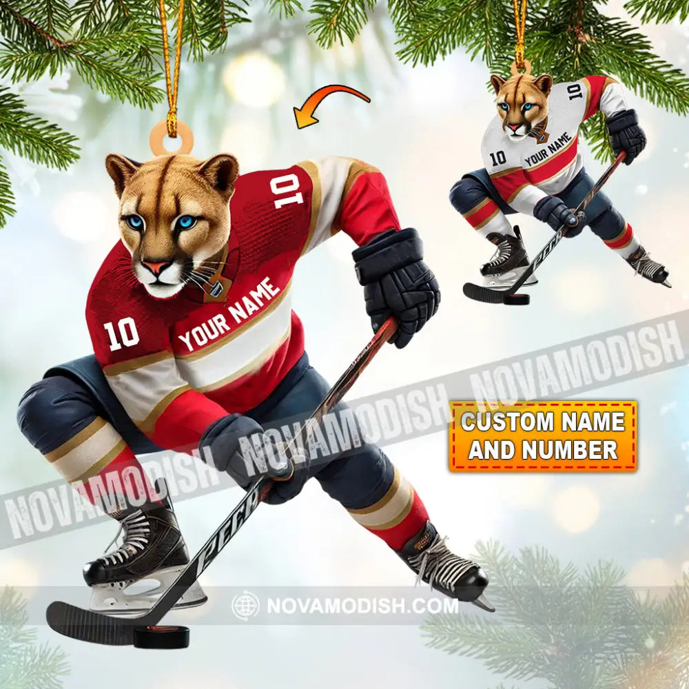 Florida Panthers Orn Hockey Christmas Ornament Personalized 3.54’’ / 1