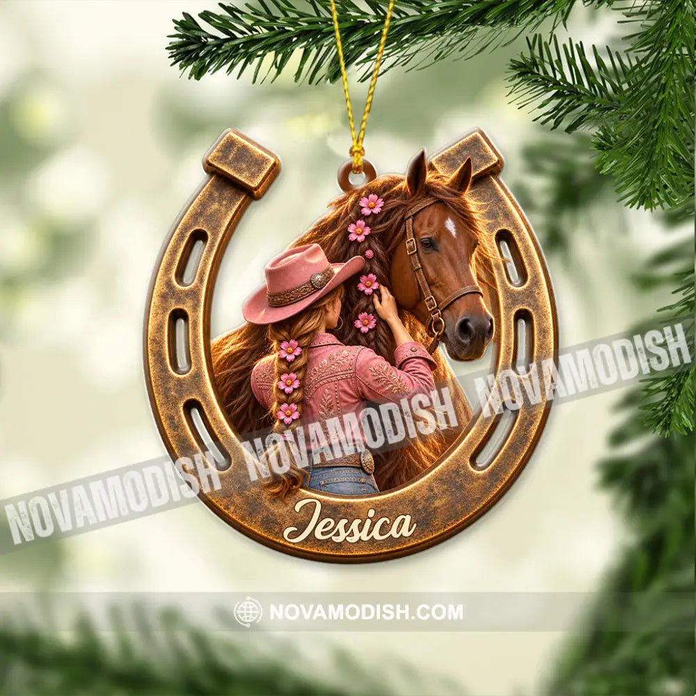 Girl Loves Horse Home Decor Christmas Ornament Personalized Ornament - Ornament
