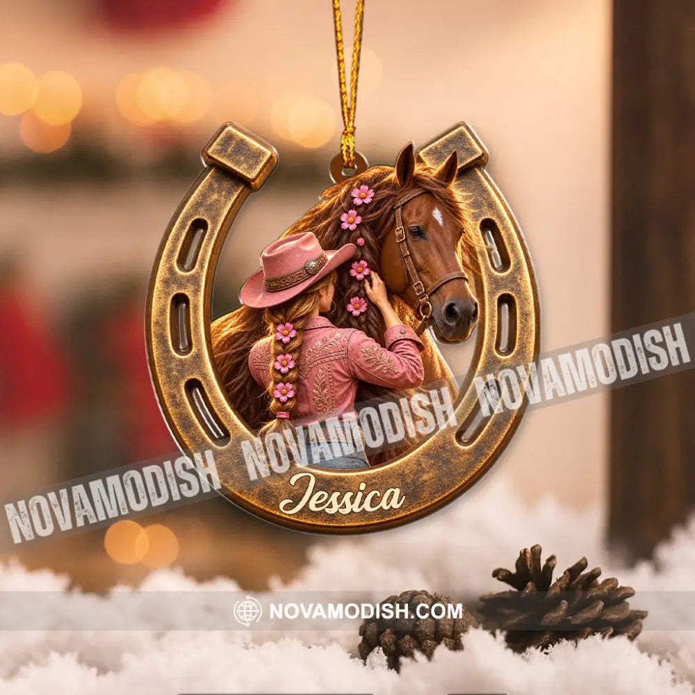 Girl Loves Horse Home Decor Christmas Ornament Personalized Ornament - Ornament
