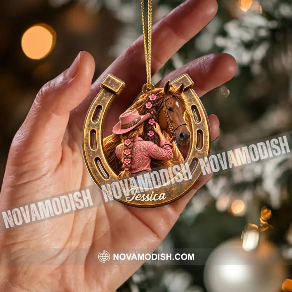 Girl Loves Horse Home Decor Christmas Ornament Personalized Ornament - Ornament