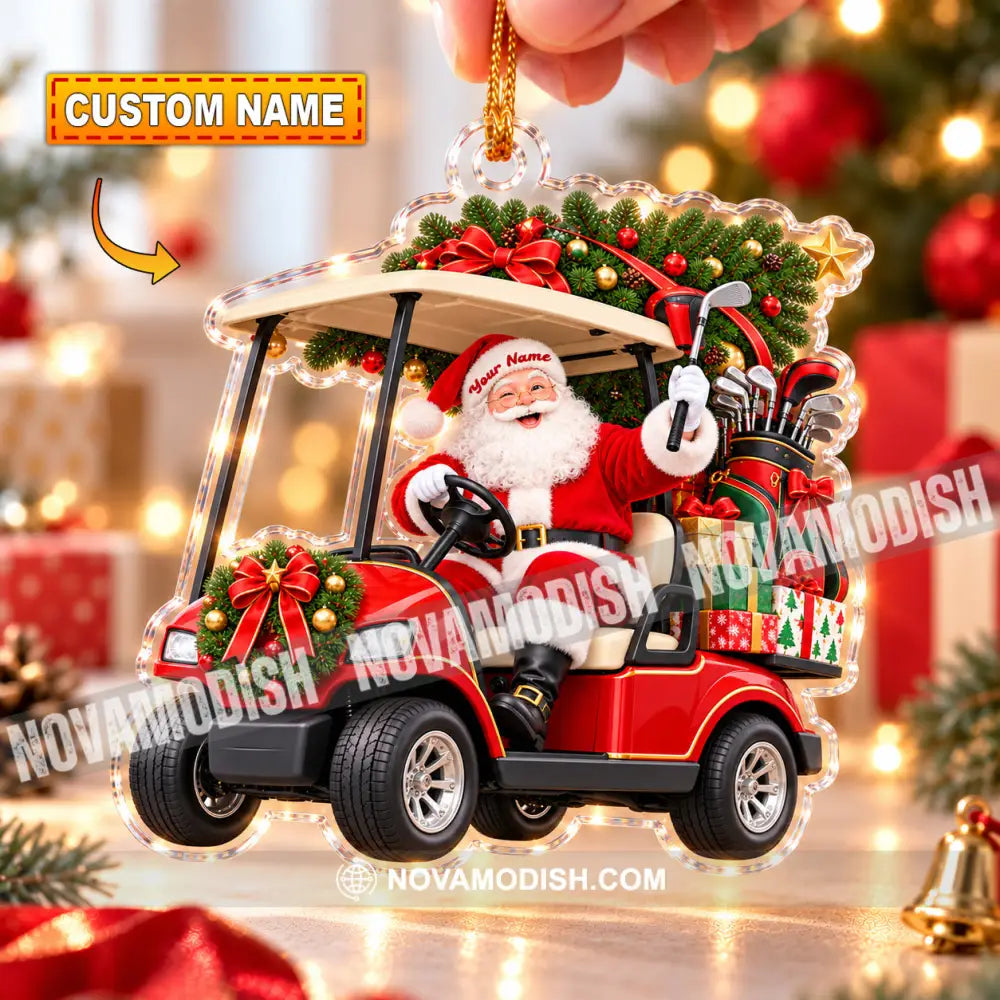 Golf Santa Home Decor Christmas Ornament Personalized Ornament - 3.54’’ / 1 Ornament - Ornament
