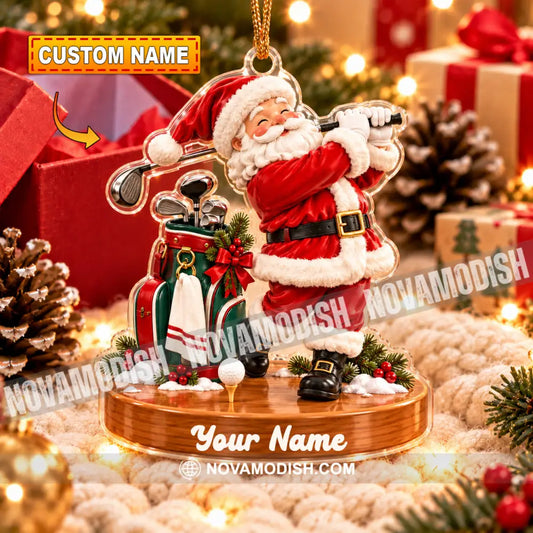 Golf Santa Home Decor Christmas Ornament Personalized Ornament - 3.54’’ / 1 Ornament - Ornament