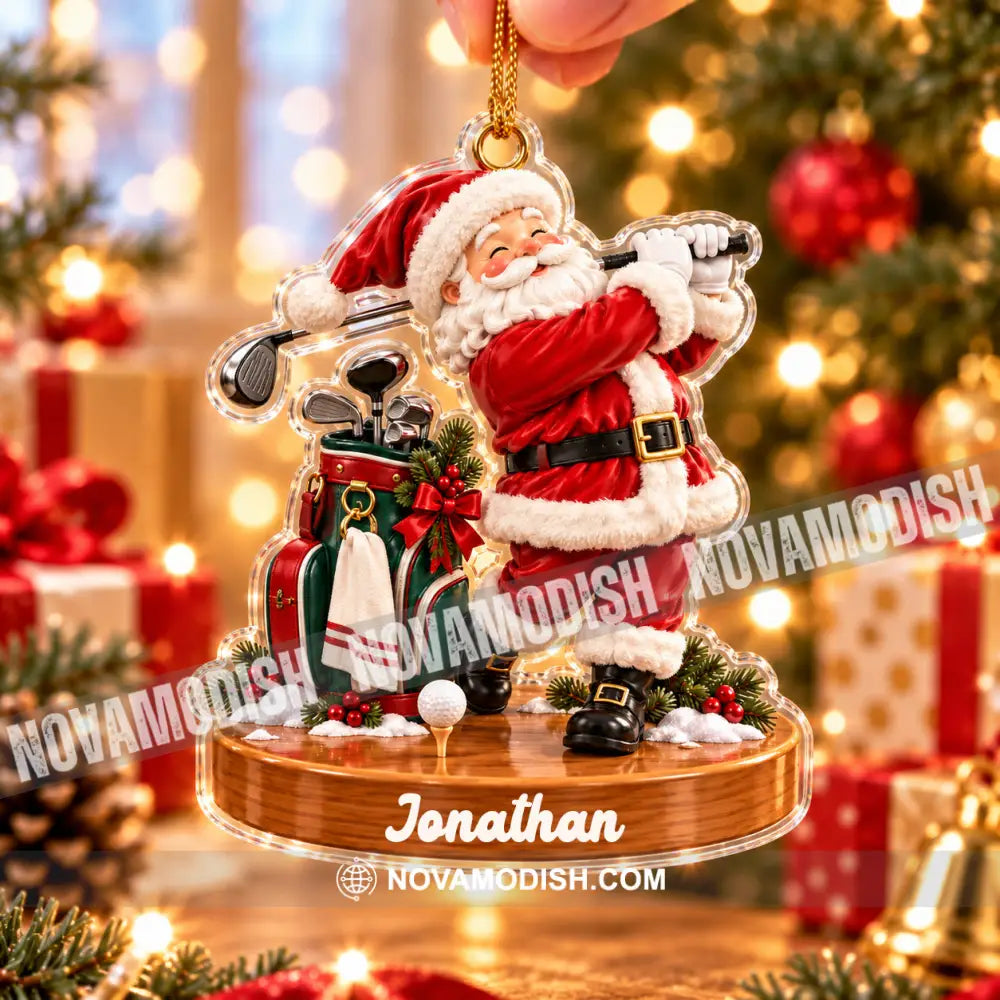 Golf Santa Home Decor Christmas Ornament Personalized Ornament - Ornament
