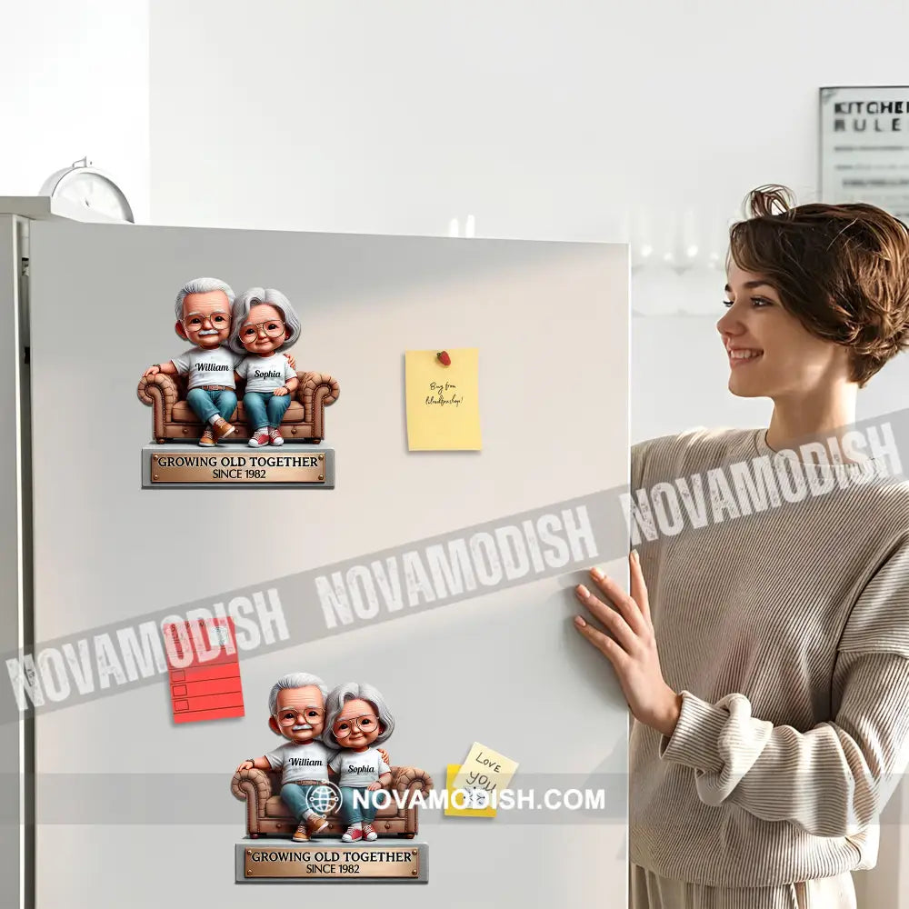 Growing Old Together Couple Fridge Magnet - Personalized