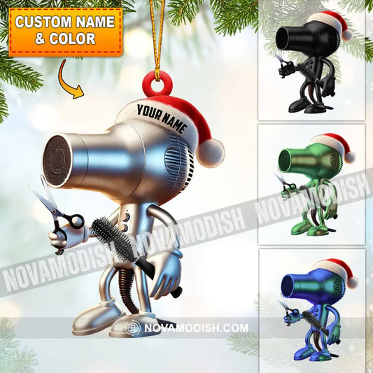 Hair Dryer Christmas Ornament Personalized 3.54’’ / 1