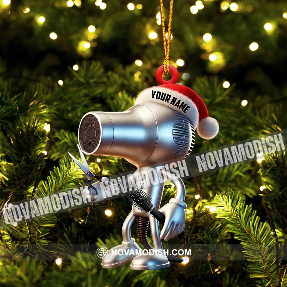 Hair Dryer Christmas Ornament Personalized