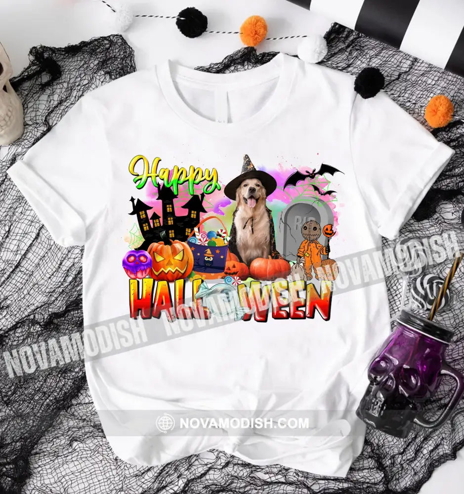 Happy Halloween Personalized Light T-Shirt - Gift For Family Friends Pet Lovers Apparel