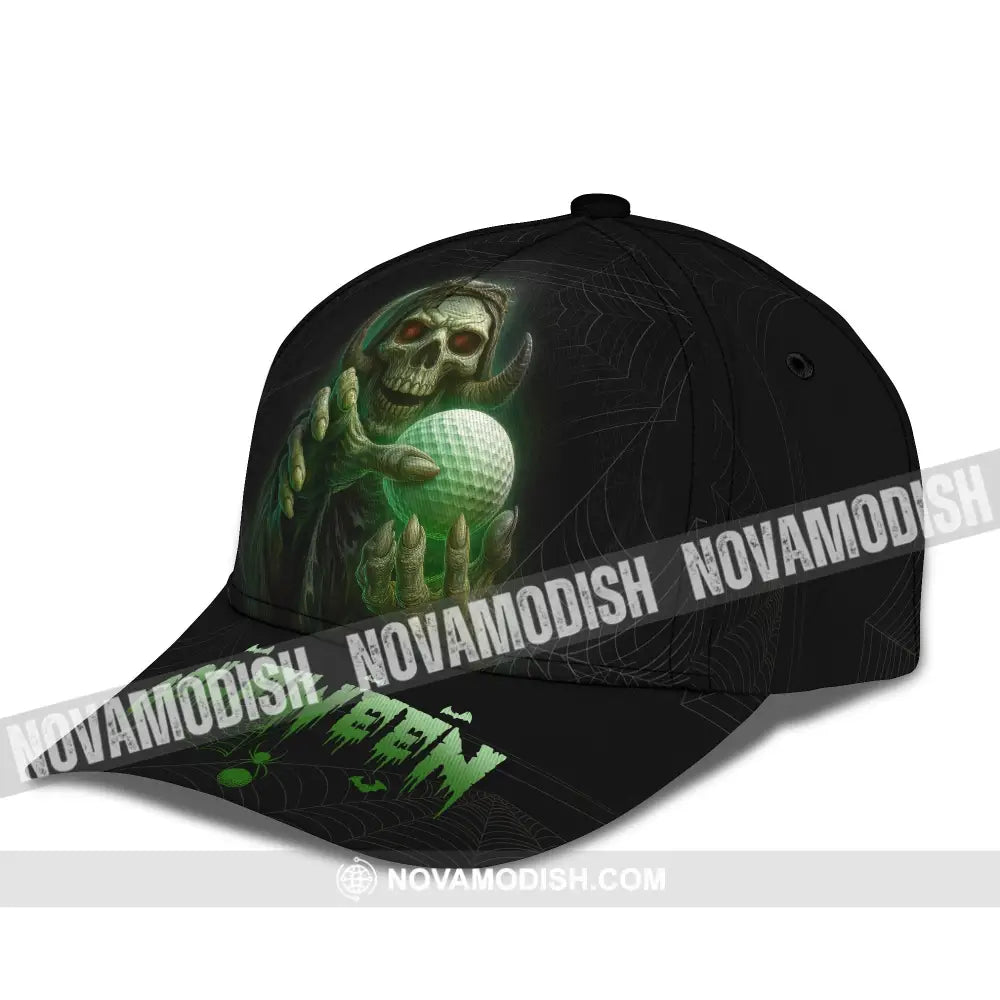 Hello Darkness Skeleton Funny Skull Golf Golfween Halloween Golf Player Classic Cap CLASSIC CAP / UNIVERSAL FIT Cap