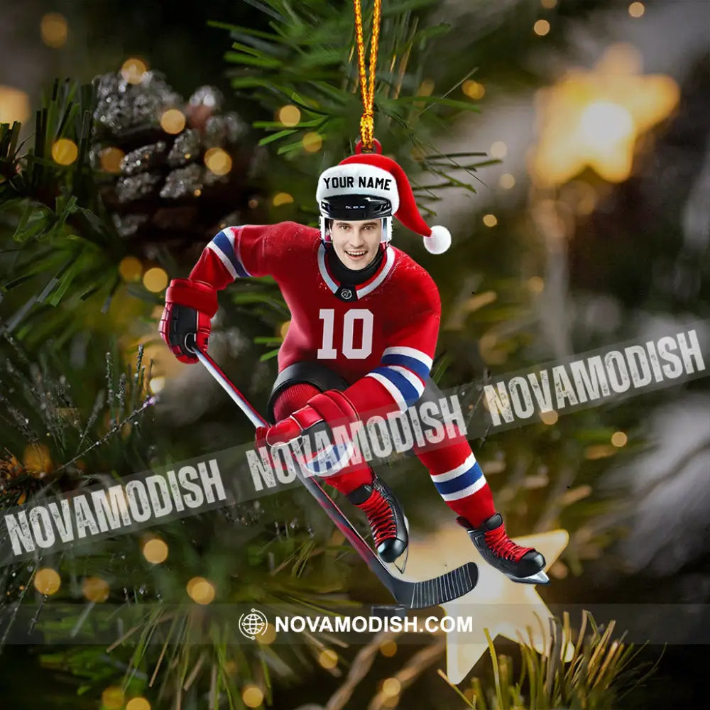 Hockey Christmas Home Decor Ornament Personalized