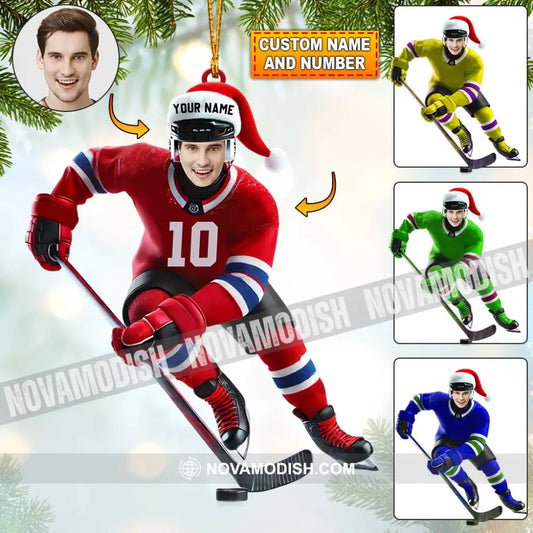 Hockey Christmas Home Decor Ornament Personalized 3.54’’ / 1