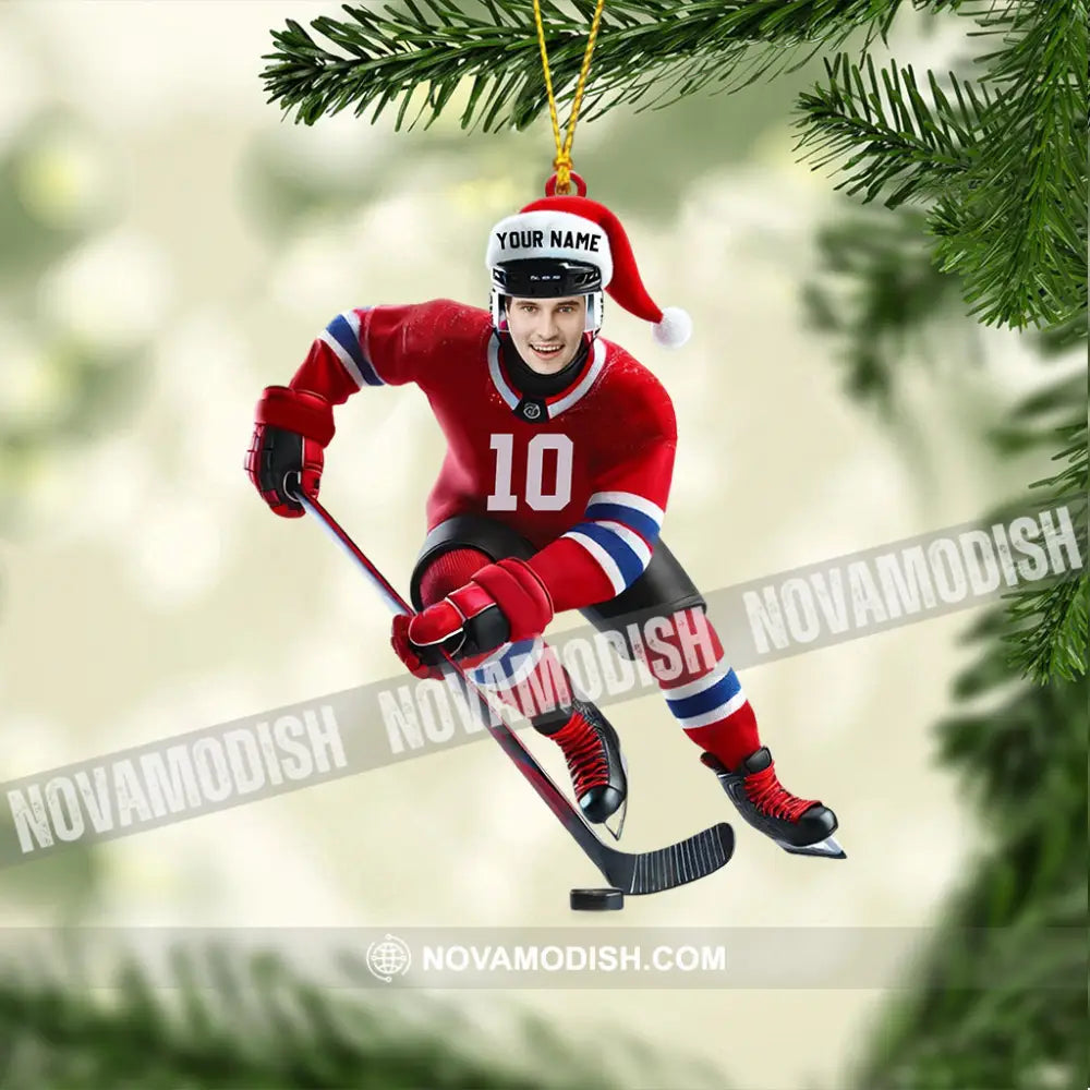 Hockey Christmas Home Decor Ornament Personalized