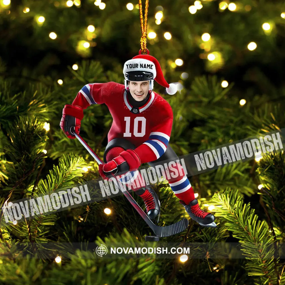 Hockey Christmas Home Decor Ornament Personalized